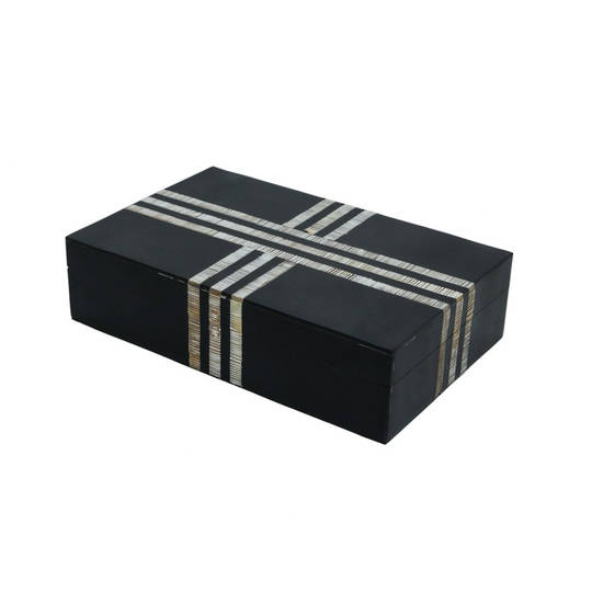GROSGRAIN STRIPE RESIN KEEPSAKE BOX