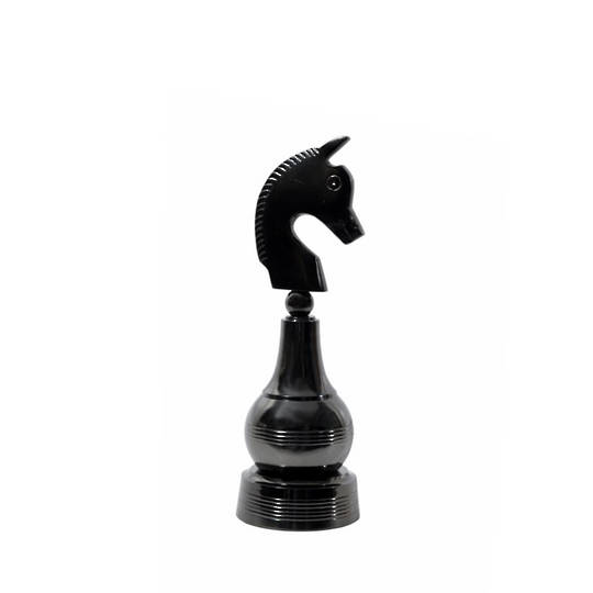 KNIGHT CHESS ORNAMENT BLACK NICKEL