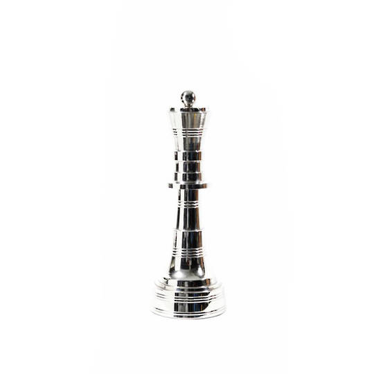 QUEEN CHESS ORNAMENT POLISHED NICKEL