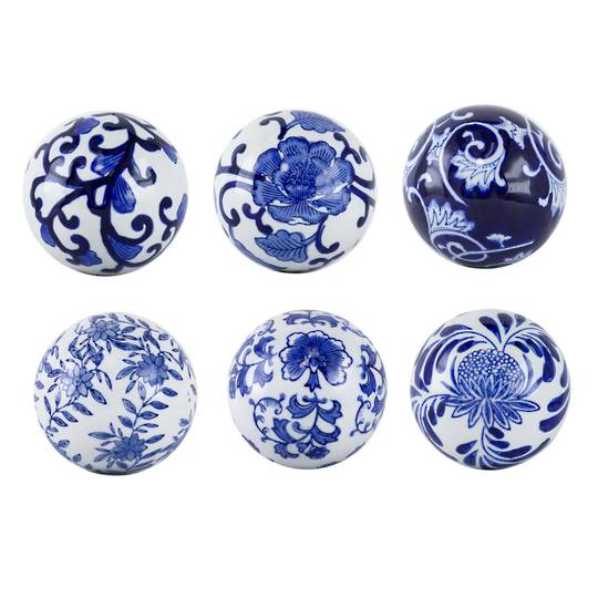 CHINOISERIE PORCELAIN ORBS SET/6