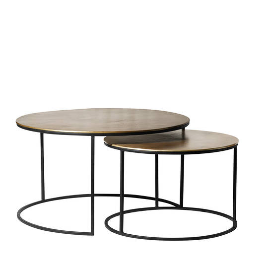 RIO ALUMINIUM AND IRON COFFEE TABLE SET/2