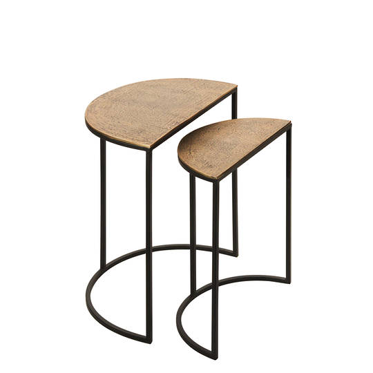 BERLIN ALUMINIUM AND IRON SIDE TABLE SET/2