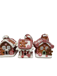 Set3 8.9cmh LED Gingerbread house
