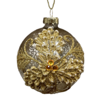 clear and gold glitter pinecone ball hanger (12)