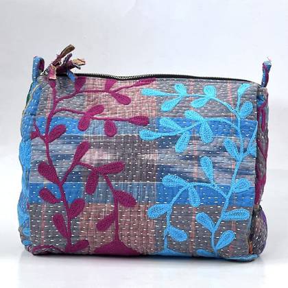 Vanity Kantha Brode no. 1  Embroidered Beauty Pouch
