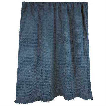 100% Cotton Honeycomb Throw 130x200cm  Slate Blue (sold)