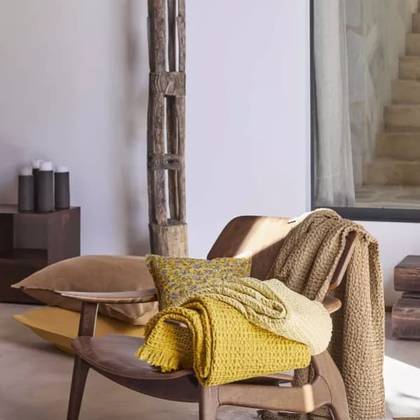 100% Cotton Honeycomb Throw 130x200cm  Ochre (due June 9 - Order Now)