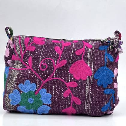 Vanity Kantha Brode no. 4 Embroidered Beauty Pouch (sold)
