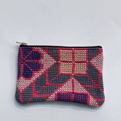 Vintage Indian Stitchwork Zip Purse no. 4