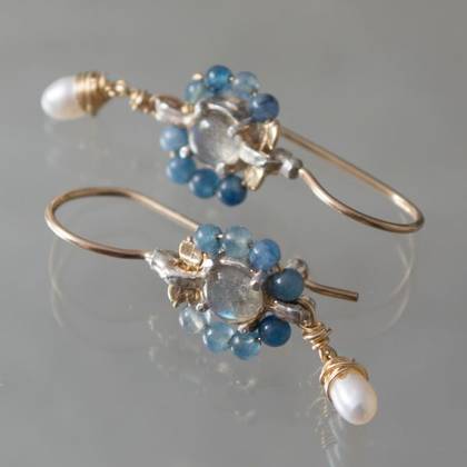 Handmade Earrings  Blue Jade & Labradorite  Design n&deg; 312 (sold)