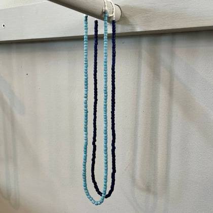 Recycled Glass Bead Strands  Set of 2 in Blues