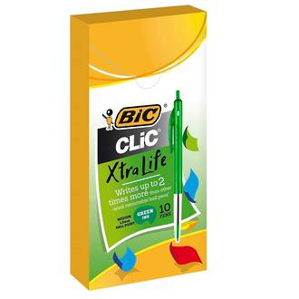 Bic Clic 2000 Ball Pen Green Box 10