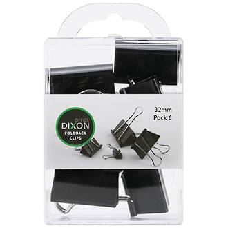 Dixon Foldback Clips 32mm Pk 6
