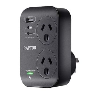 Raptor 2 Way Surge Adaptor 2x USB-C 45W PD 1x 36W USB-A Ports