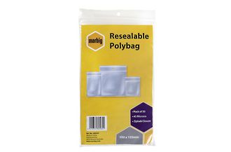 Marbig Resealable Bags 100x155mm