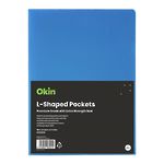 Okin L Shaped Pockets A4 Blue, Pack of 12