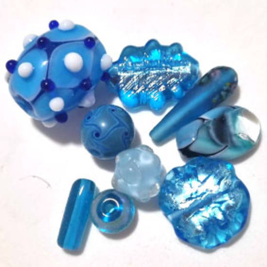 Queen Mum's Destash 20 - Czech Lampwork Beads - 10mm - 22mm