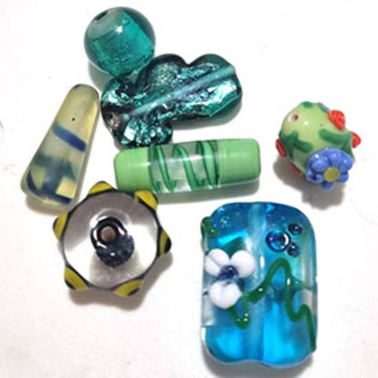 Queen Mum's Destash 24 - Czech and Chinese Lampwork Beads - 10mm - 22mm