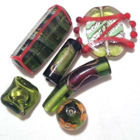 Queen Mum's Destash 27 - Czech Lampwork Beads - 12mm - 34mm