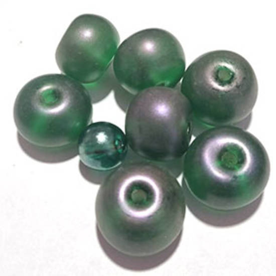Queen Mum's Destash 34 - Dichroic Glass  Lampwork Beads - 16mm (plus random 10mm)