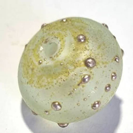 Queen Mum's Destash 40 - Czech Lampwork Bead with silver trails - 26mm