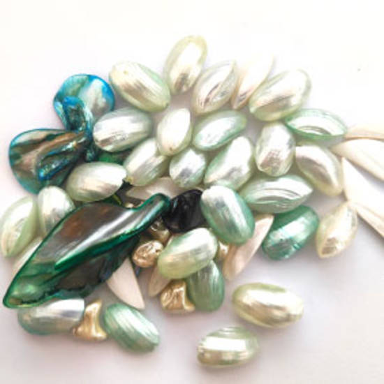 Queen Mum's Destash 43 - Shell Beads, mainly 22mm
