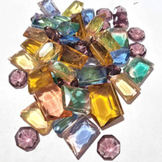 Queen Mum's Destash 55 - Glass pieces, over 50 - note hole positions