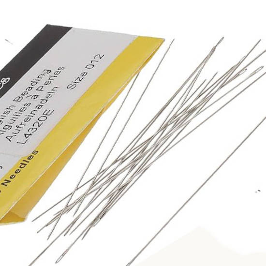 John James Extra Long Beading Needle (7.6cm long): Size 12 - pack of 2