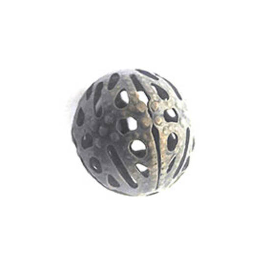 Metal Bead 331: 12mm ball  - antique brass