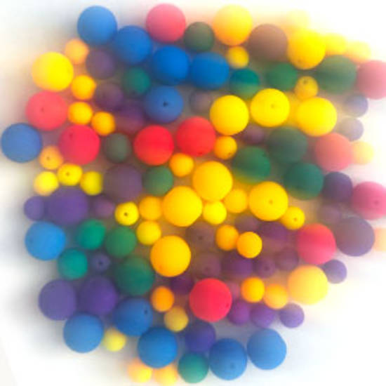 Glass Bead Mix - Matte Neon 5 (over 100 beads) - 6 - 10mm