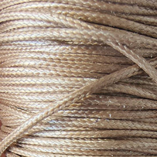 1mm round polished cotton cord - Mid brown