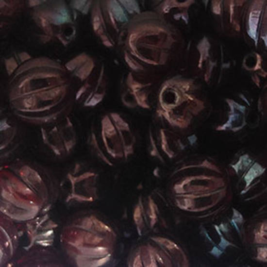 Czech Pumpkin, 8mm - Deep Raspberry, metallic wash