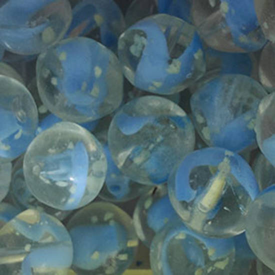 Chinese Soft Bicone Round, 12mm - Blue/clear