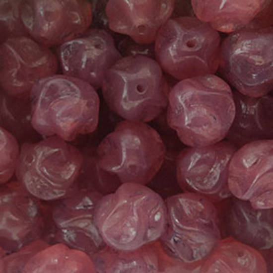 Czech Twisted Round, 8mm - Pink Opaque