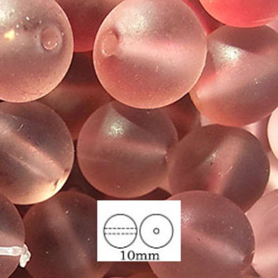 Glass Druk (Tiffany) Round Bead: 10mm - Matte Light Amethyst