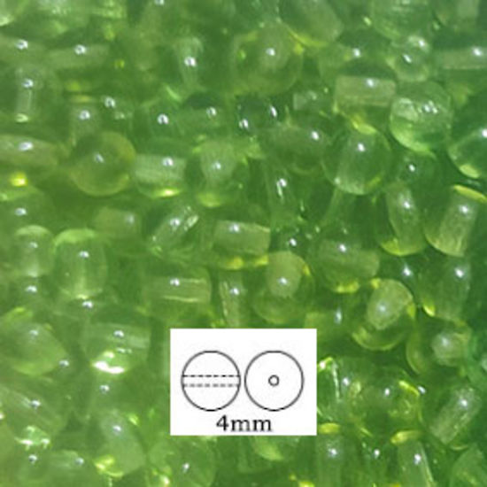 Glass Druk (Tiffany) Round Bead: 4mm - Peridot