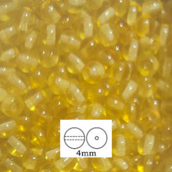 Glass Druk (Tiffany) Round Bead: 4mm - Topaz
