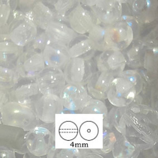 Glass Druk (Tiffany) Round Bead: 4mm - Clear Crystal AB