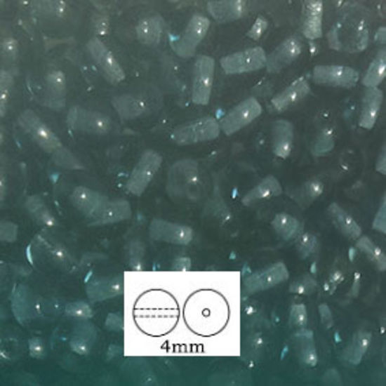 Glass Druk (Tiffany) Round Bead: 4mm - Ink Grey
