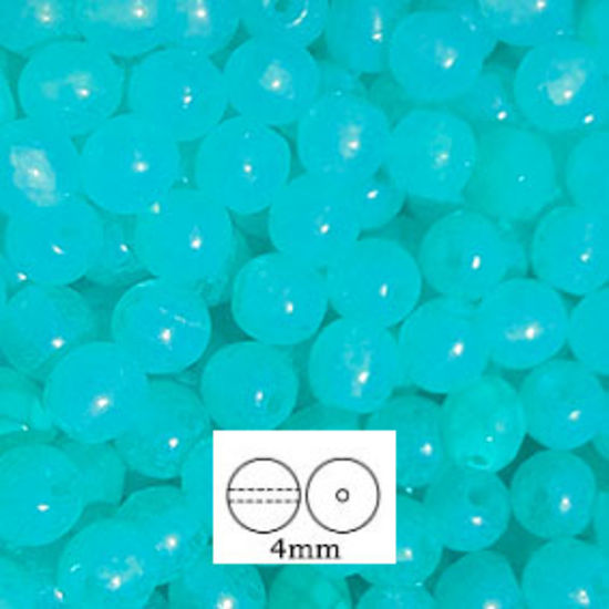Glass Druk (Tiffany) Round Bead: 4mm - Sea Opal