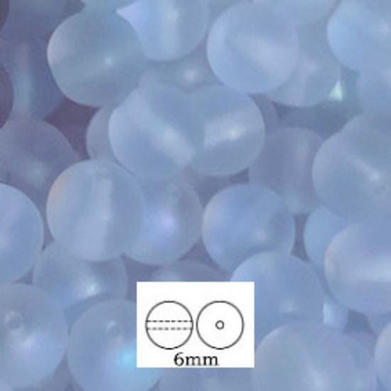 Glass Druk (Tiffany) Round Bead: 6mm - Matte Lilac AB