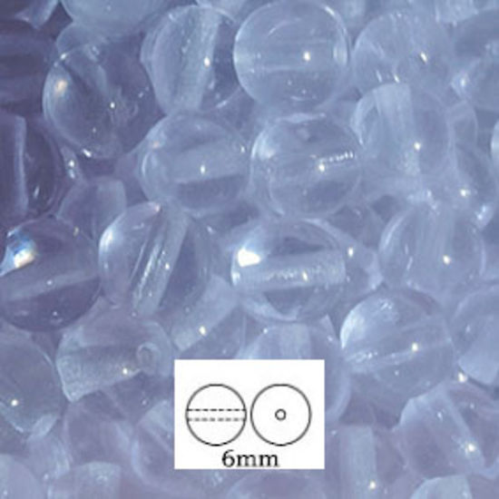Glass Druk (Tiffany) Round Bead: 6mm - Lilac