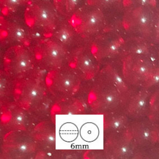 Glass Druk (Tiffany) Round Bead: 6mm - Light Siam