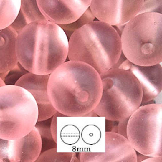 Glass Druk (Tiffany) Round Bead: 8mm - Matte Light Amethyst