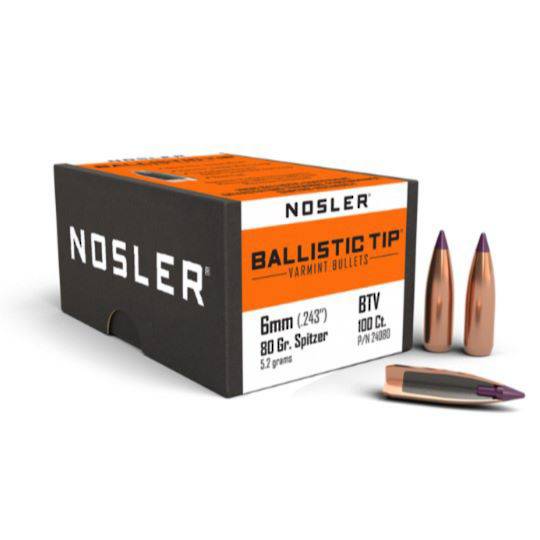 Nosler Ballistic Tip Varmint 6mm 80gr  24080