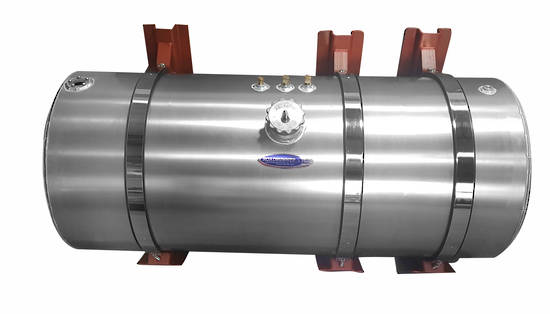 450L Round Fuel Tank - 710&Oslash; x 1240L. VDO, Dangerous Goods Spec