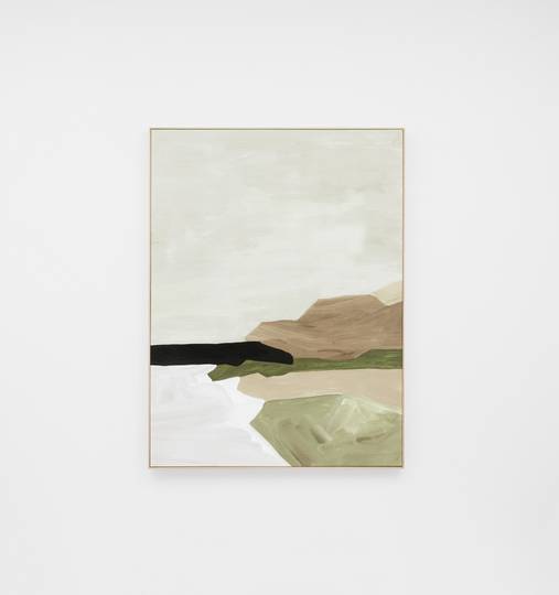 Tranquil Coastline Olive Framed Canvas image 0