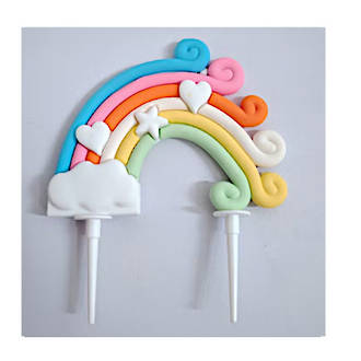 3D PVC Rainbow Swirl- Cake Topper
