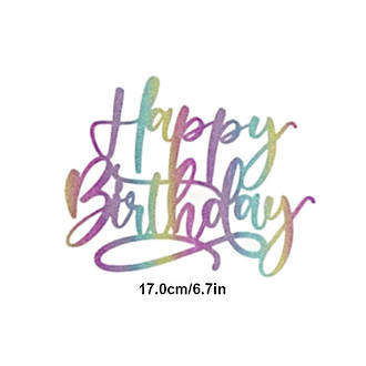 Glitter "Happy Birthday"  Multi Topper