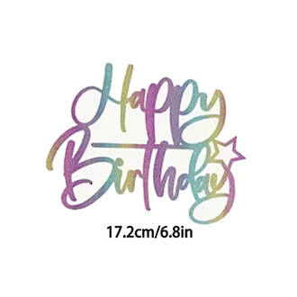 Glitter "Happy Birthday"  Star Multi Topper